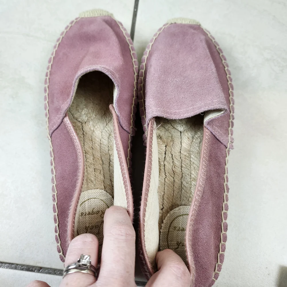 Jack Rogers women's Riley Suede Espadrille slip-on Flat shoes In Mauve 8.5 M - Picture 14 of 15